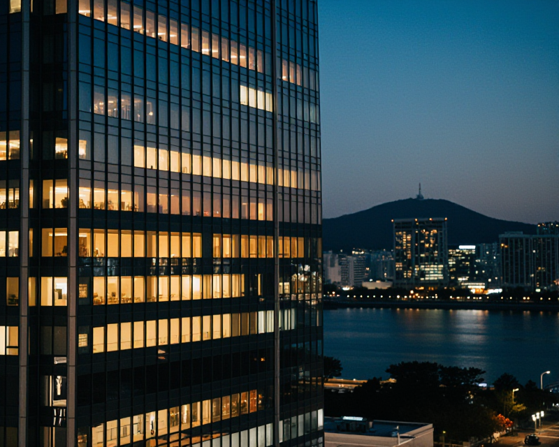 Seoul Financial District Twilight