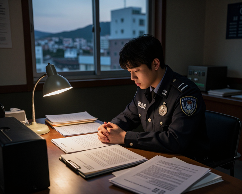 Symbolic atmosphere of justice and investigation