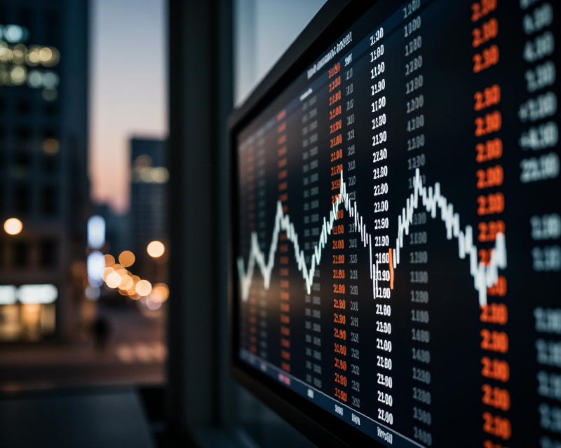 Reflective Stock Market Atmosphere