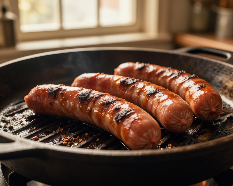 Warm Sausage Cooking Scene
