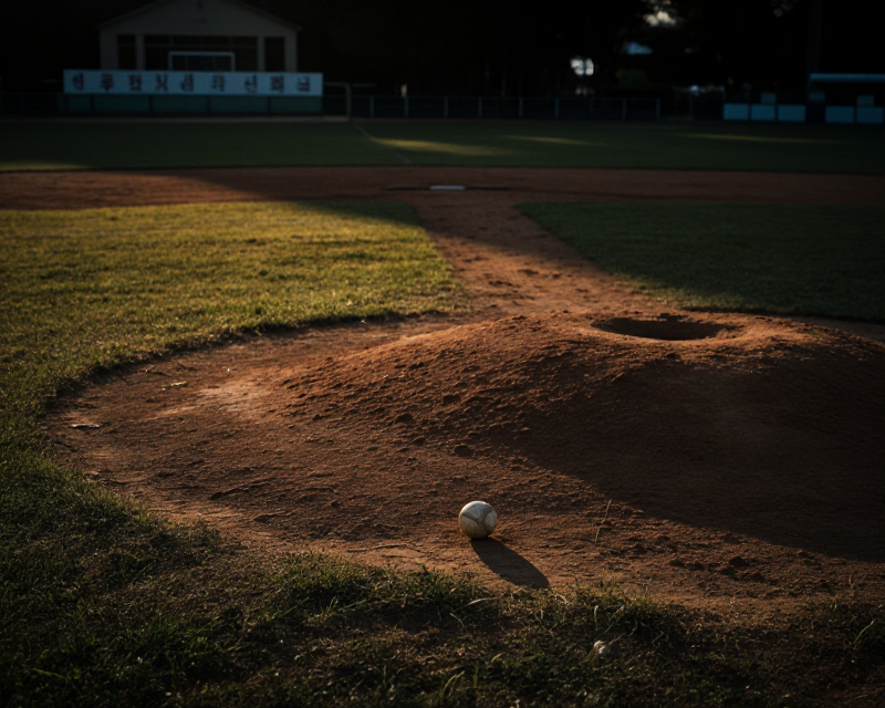 A melancholic view of an empty baseball field
