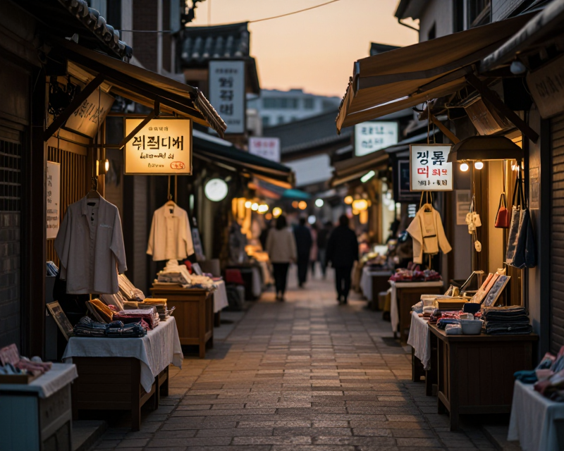 Warm Korean Market Atmosphere