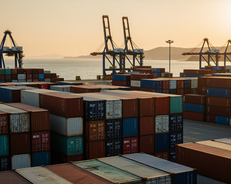 South Korean Port at Golden Hour
