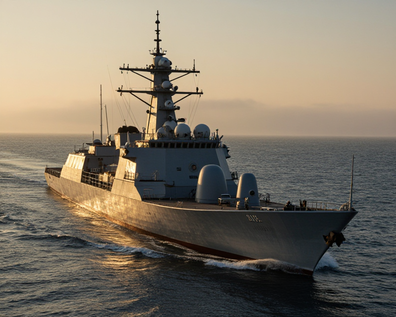 Aegis Destroyer at Dawn