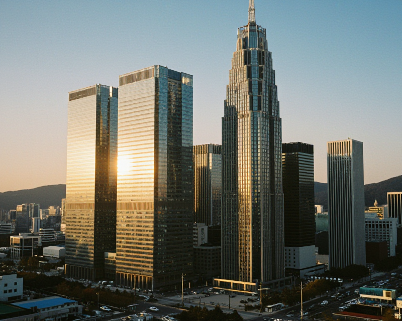 Seoul Financial District Golden Hour