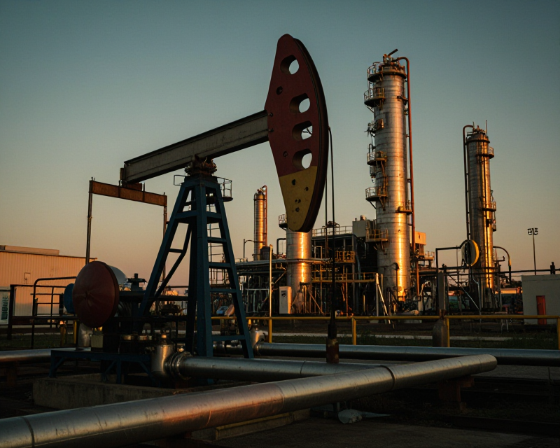 Oil Refinery at Dusk