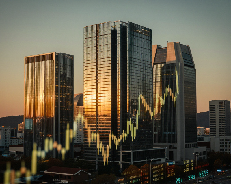 Seoul Financial District Twilight