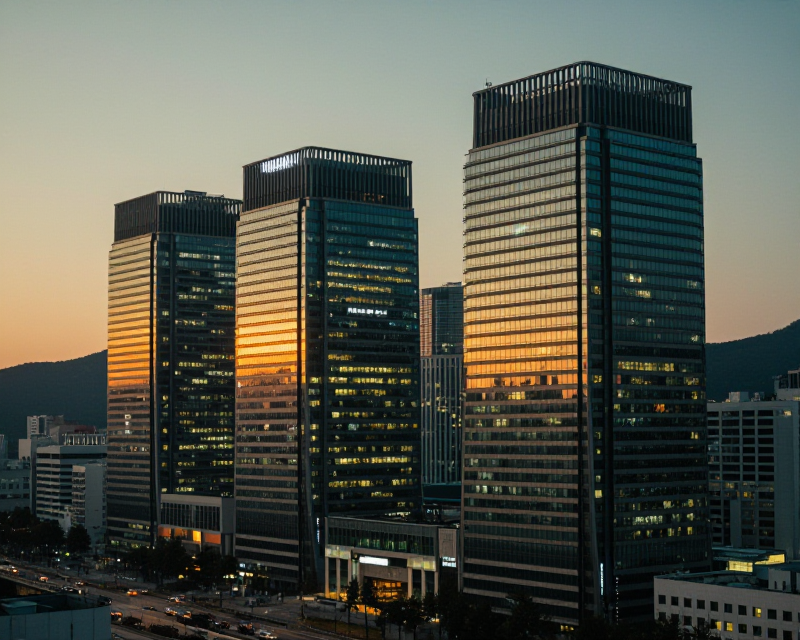 Seoul Financial District Twilight