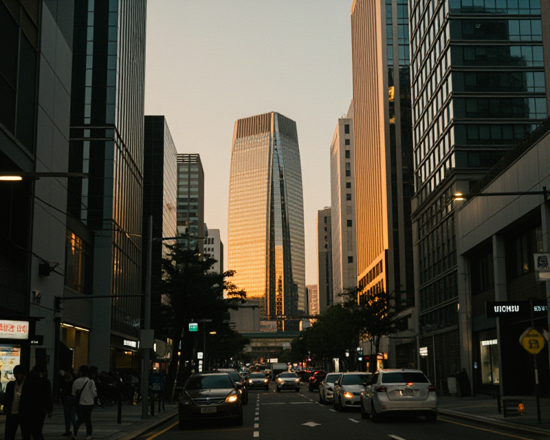 Seoul Financial District Dusk